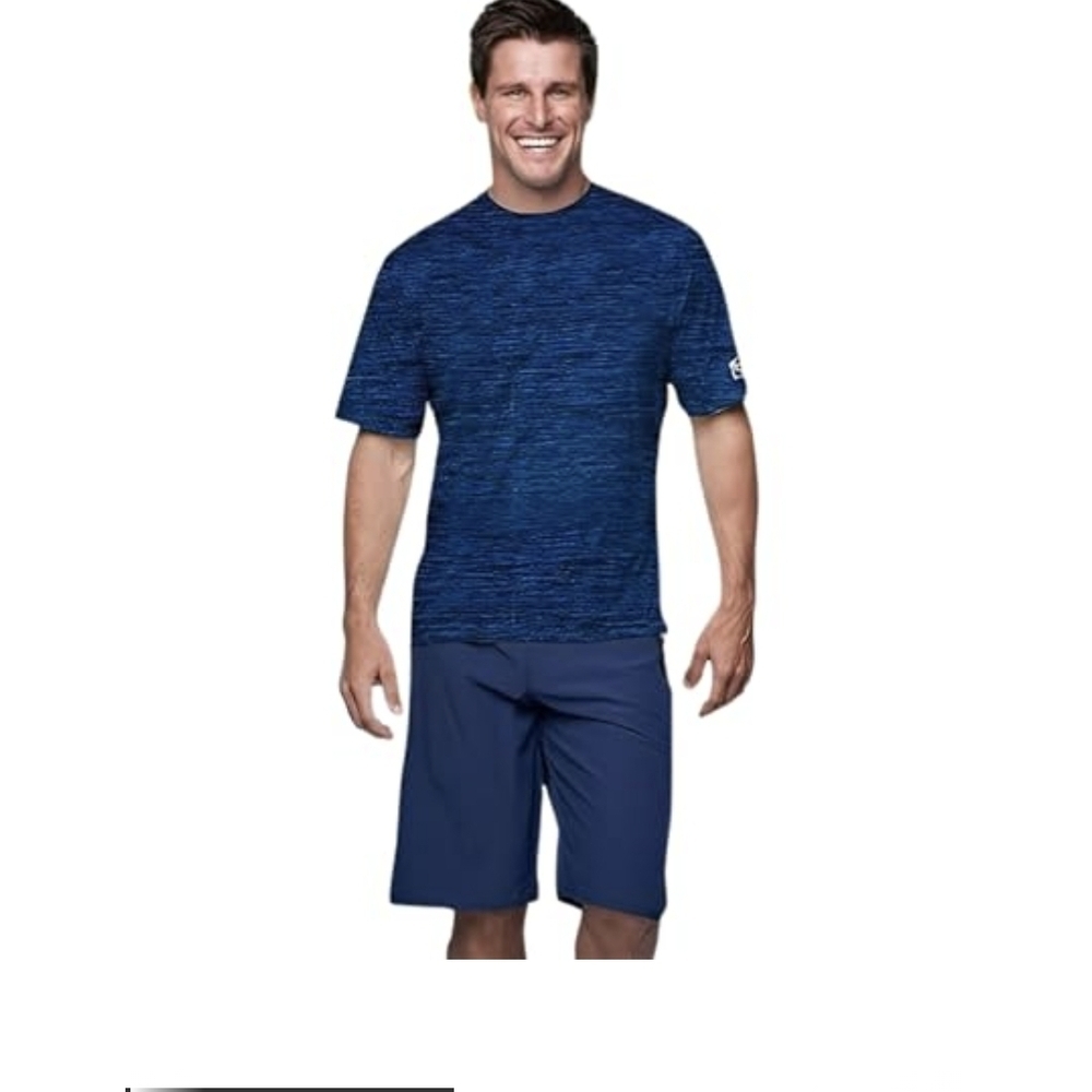 NWOT BANANA BOAT Men Rash Guard Short Sleeve Shirt